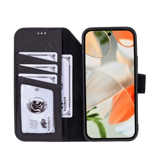 Carter Detachable Leather Wallet Case – Pixel 10 Pro, Pebble Black - BlackBrook Case