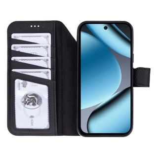 Carter Detachable Leather Wallet Case – Pixel 10 Pro, Pebble Black - BlackBrook Case
