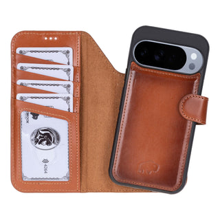 Carter Detachable Leather Wallet Case – Pixel 10 Pro XL, Burnished Tan - BlackBrook Case