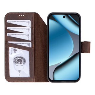 Carter Detachable Leather Wallet Case – Pixel 10 Pro XL, Distressed Coffee - BlackBrook Case