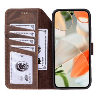 Carter Detachable Leather Wallet Case – Pixel 10 Pro XL, Distressed Coffee - BlackBrook Case