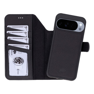 Carter Detachable Leather Wallet Case – Pixel 10 Pro XL, Pebble Black - BlackBrook Case