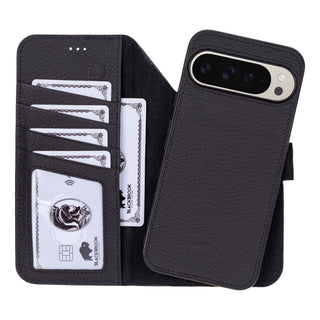 Carter Detachable Leather Wallet Case – Pixel 10 Pro XL, Pebble Black - BlackBrook Case