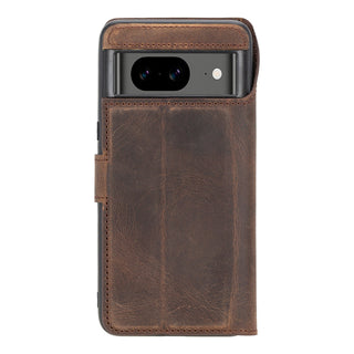 Carter Detachable Leather Wallet Case – Pixel 8, Distressed Coffee - BlackBrook Case