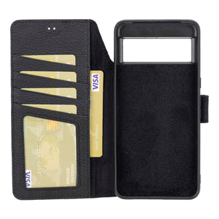 Carter Leather Pixel 8 Detachable Wallet Case, Pebble Black - BlackBrook Case