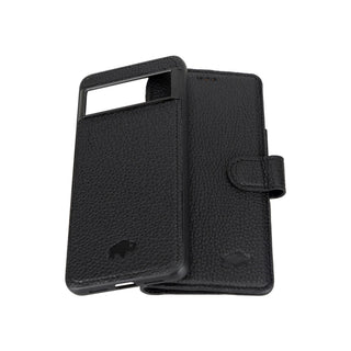 Carter Leather Pixel 8 Detachable Wallet Case, Pebble Black - BlackBrook Case