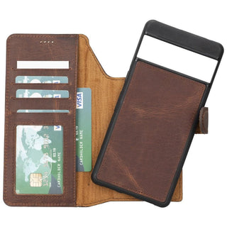 Carter Google Pixel 7 Detachable Wallet Case, Antique Brown - Bouletta