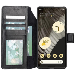 Carter Google Pixel 7 Detachable Wallet Case, Rustic Black - Bouletta