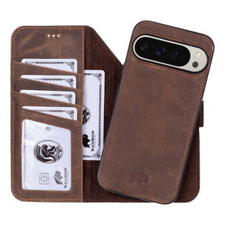 Carter Google Pixel 9 Pro XL Wallet Case, Distressed Coffee - BlackBrook Case