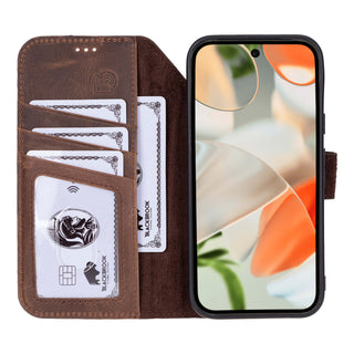 Carter Google Pixel 9 Wallet Case, Distressed Coffee - BlackBrook Case