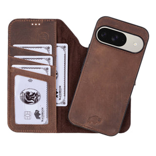 Carter Google Pixel 9 Wallet Case, Distressed Coffee - BlackBrook Case