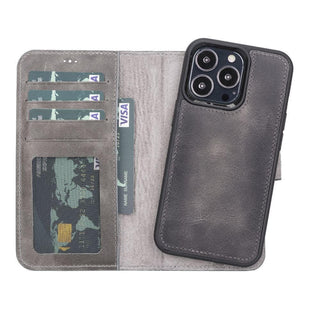 Carter iPhone 13 Detachable Wallet Case, Tiguan Gray - Bouletta