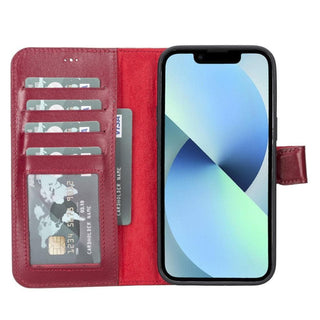 Carter iPhone 14 Detachable Wallet Case, Vegetal Red - Bouletta