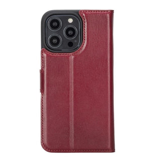 Carter iPhone 14 Detachable Wallet Case, Vegetal Red - Bouletta