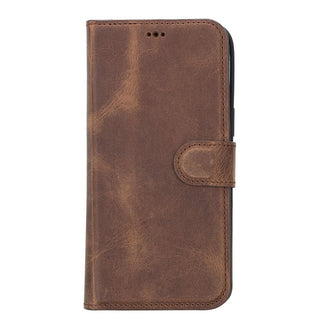 Carter iPhone 14 Plus Detachable Wallet Case, Antique Brown - Bouletta