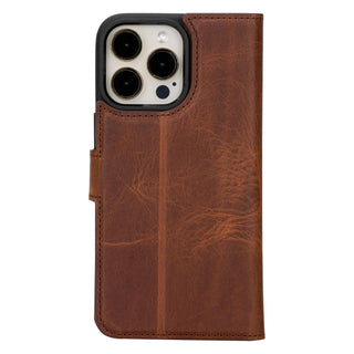 Carter iPhone 15 Detachable Wallet Case, Antique Brown - Bouletta