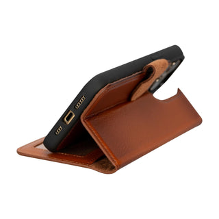 Carter iPhone 15 Detachable Wallet Case, Rustic Tan - Bouletta