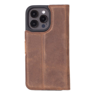 Carter iPhone 15 Pro Max Wallet Case, Distressed Coffee - BlackBrook Case