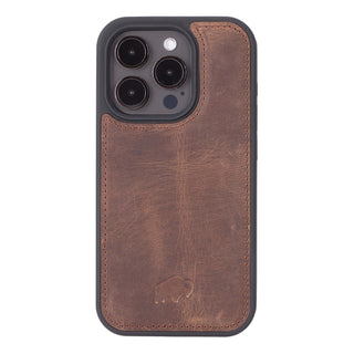 Carter iPhone 15 Pro Wallet Case, Distressed Coffee - BlackBrook Case