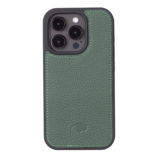 Carter iPhone 15 Pro Wallet Case, Pebble Green - BlackBrook Case