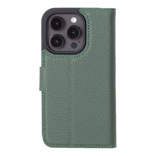 Carter iPhone 15 Pro Wallet Case, Pebble Green - BlackBrook Case