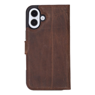 Carter iPhone 16 Plus Wallet Case, Distressed Coffee - BlackBrook Case