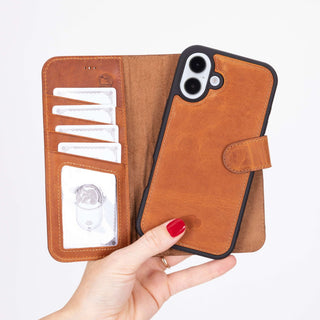 Carter iPhone 16 Plus Wallet Case, Golden Brown - BlackBrook Case