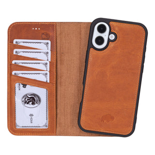 Carter iPhone 16 Plus Wallet Case, Golden Brown - BlackBrook Case