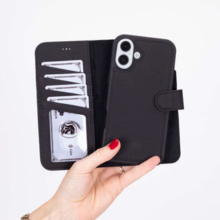 Carter iPhone 16 Plus Wallet Case, Pebble Black - BlackBrook Case