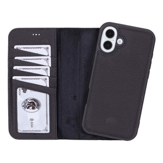 Carter iPhone 16 Plus Wallet Case, Pebble Black - BlackBrook Case