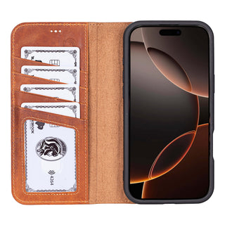 Carter iPhone 16 Pro Max Wallet Case, Golden Brown - BlackBrook Case