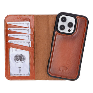 Carter iPhone 16 Pro Wallet Case, Burnished Tan - BlackBrook Case