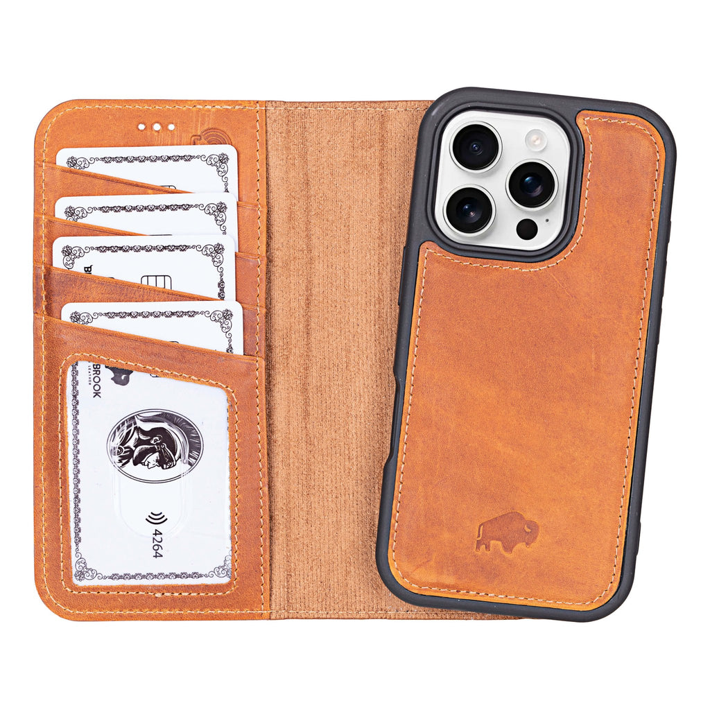 Leather iPhone 16 Pro Case with Detachable Wallet | Carter | BlackBrook ...