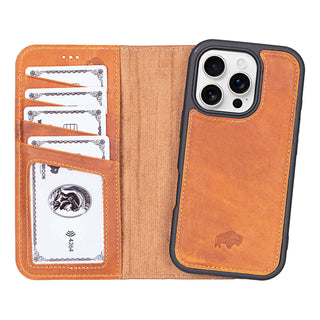 Carter iPhone 16 Pro Wallet Case, Golden Brown - BlackBrook Case