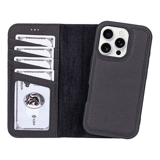 Carter iPhone 16 Pro Wallet Case, Pebble Black - BlackBrook Case