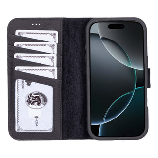 Carter iPhone 16 Pro Wallet Case, Pebble Black - BlackBrook Case