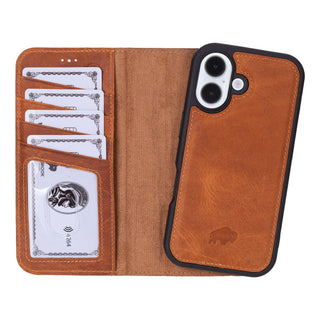 Carter iPhone 16 Wallet Case, Golden Brown - BlackBrook Case