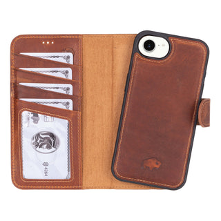 Carter iPhone 16e Wallet Case, Golden Brown - BlackBrook Case