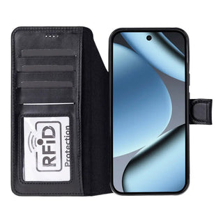 Carter Leather Pixel 10 / 10 Pro Detachable Wallet Case, Rustic Black - BlackBrook Case
