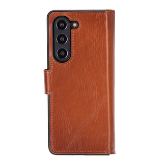 Carter Leather Samsung Galaxy Z Fold 5 Wallet Case, Rustic Tan - Bouletta