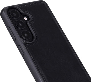 Carter Leather Samsung S26 Plus Detachable Wallet Case, Rustic Black - BlackBrook Case