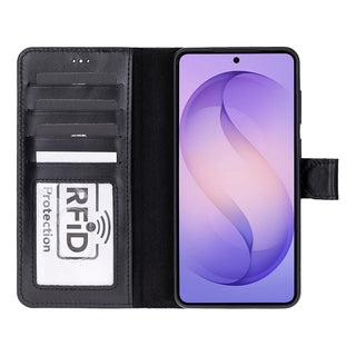 Carter Leather Samsung S26 Plus Detachable Wallet Case, Rustic Black - BlackBrook Case