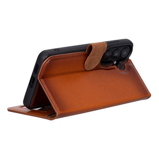 Carter Leather Samsung S26 Plus Detachable Wallet Case, Rustic Tan - BlackBrook Case