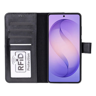 Carter Leather Samsung S26 Ultra Detachable Wallet Case, Rustic Black - BlackBrook Case