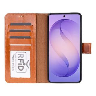 Carter Leather Samsung S26 Ultra Detachable Wallet Case, Rustic Tan - BlackBrook Case