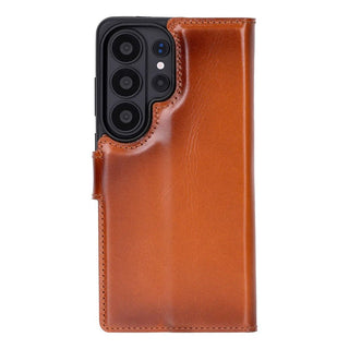 Carter Leather Samsung S26 Ultra Detachable Wallet Case, Rustic Tan - BlackBrook Case
