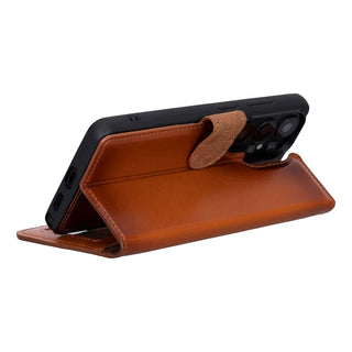 Carter Leather Samsung S26 Ultra Detachable Wallet Case, Rustic Tan - BlackBrook Case