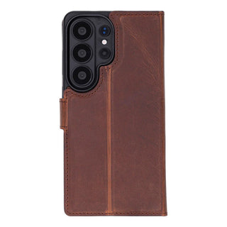Carter Leather Samsung S26 Ultra Detachable Wallet Case, Saddle Brown - BlackBrook Case