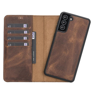 Carter Samsung Galaxy S21 Detachable Wallet Case, Antique Brown - Bouletta