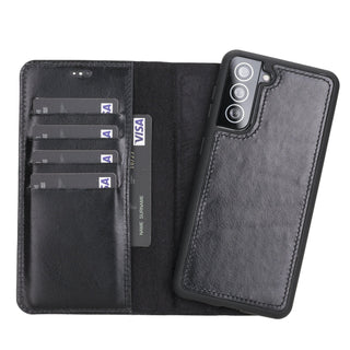 Carter Samsung Galaxy S21 Detachable Wallet Case, Rustic Black - Bouletta